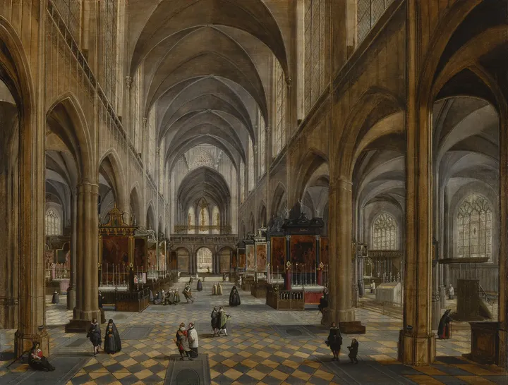 Intérieur monumental d’une cathédrale flamande, attribué à Pieter Neefs