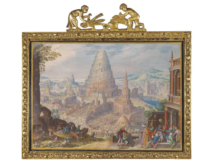 Scène biblique avec la Tour de Babel